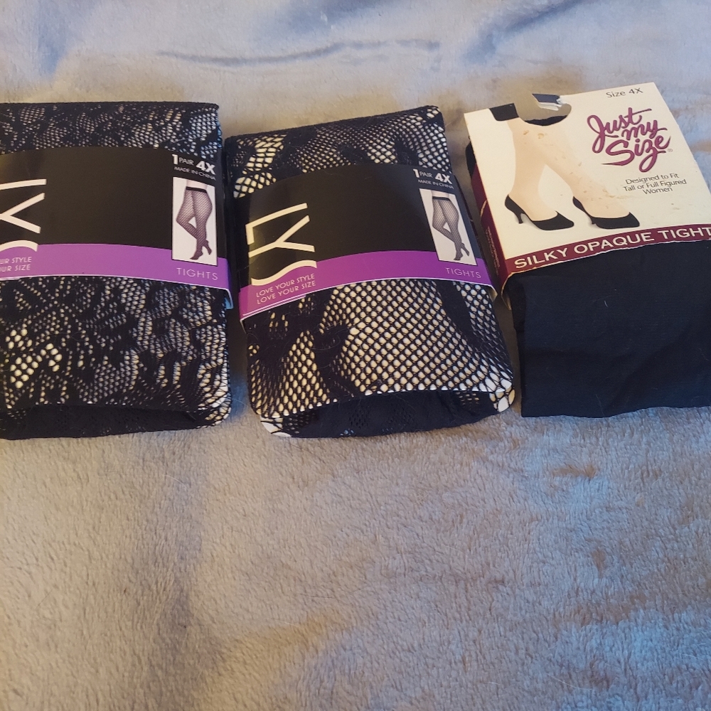 (3) pr plus-sized women's tights size 4X